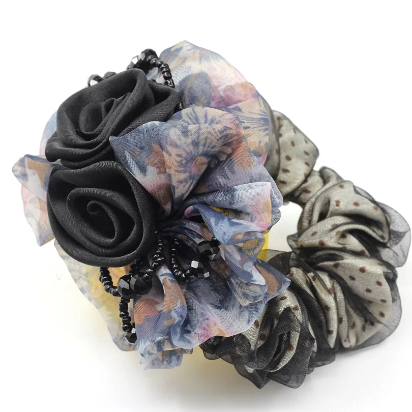 Шифоновая резинка для волос 1 шт. супер эластичные повязки на голову цветочные