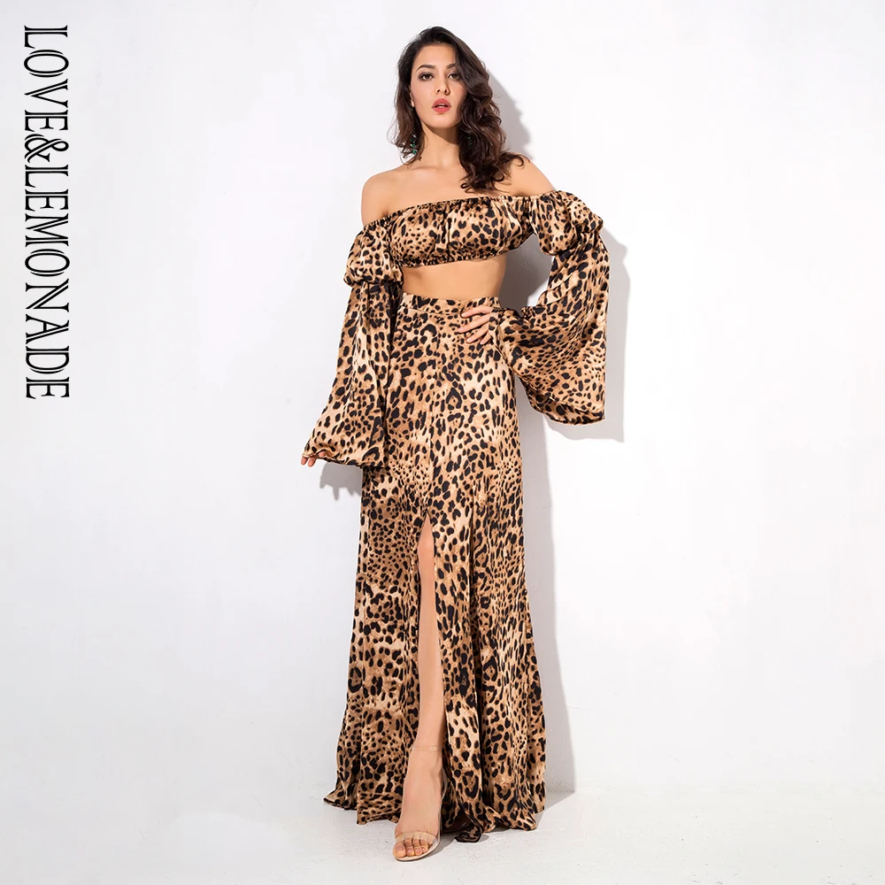 Короткий топ с леопардовым принтом Love &amp Lemonade LM1312T | Женская одежда