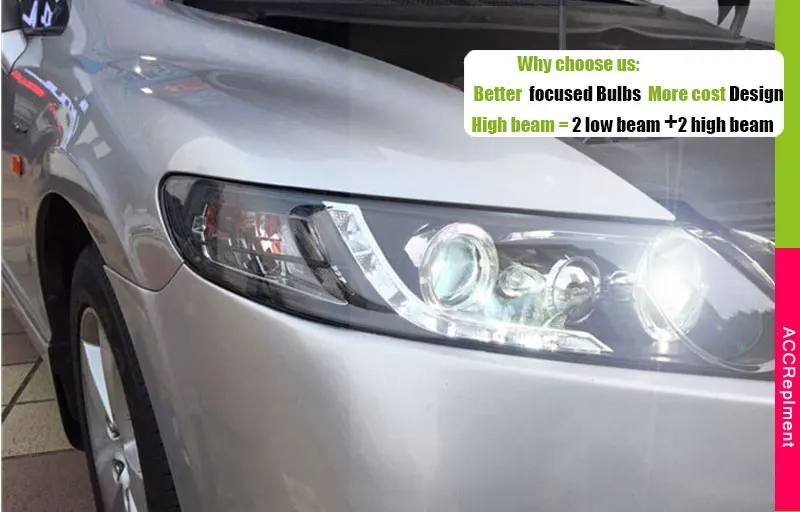 Стильный светодиодный фонарь для Honda Civic, фары 2007-2011 Civic, светодиодный фонарь с угловыми глазами, drl H7 hid Q5, биксеноновые линзы ближнего света