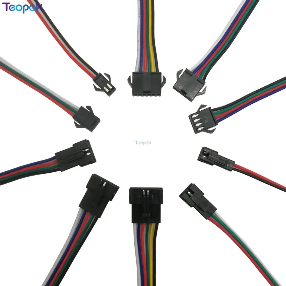 2pin 3pin 4pin 5pin 6pin led JST электронный разъем штекер и гнездо подключение SM кабель провод