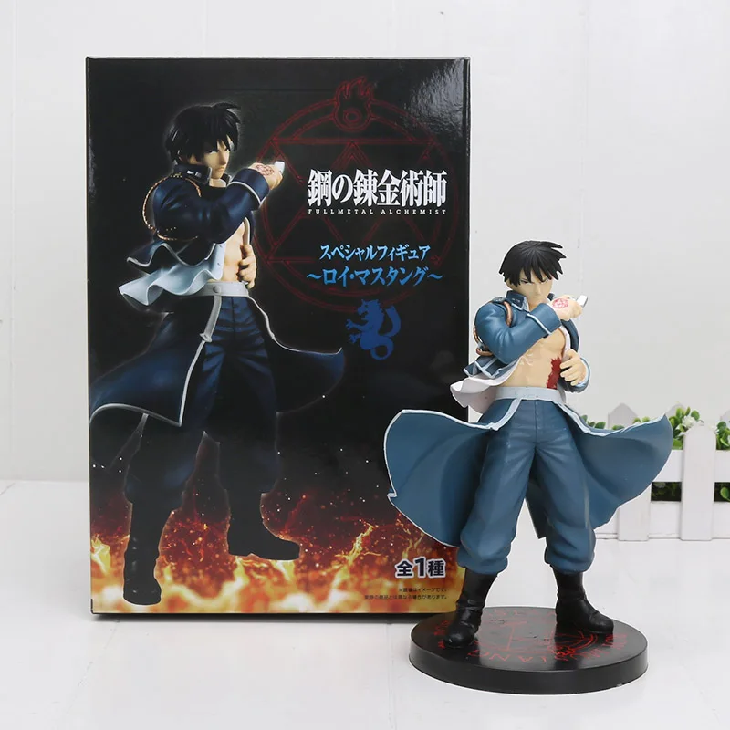 roy 18cm with box Аниме Стальной алхимик Эдвард Элрик и Рой Мустанг японская статуя фигурки Коллекция Модель игрушки 16-22 см - Цвет: roy 18cm with box