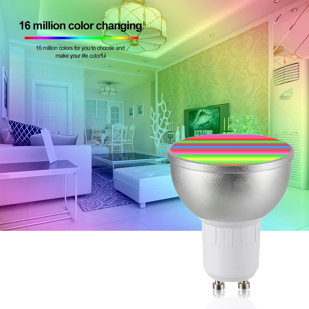 Фото Светодиодная лампочка GU10 16 миллионов цветов базовая светодиодная лампа 6 Вт 4 шт.