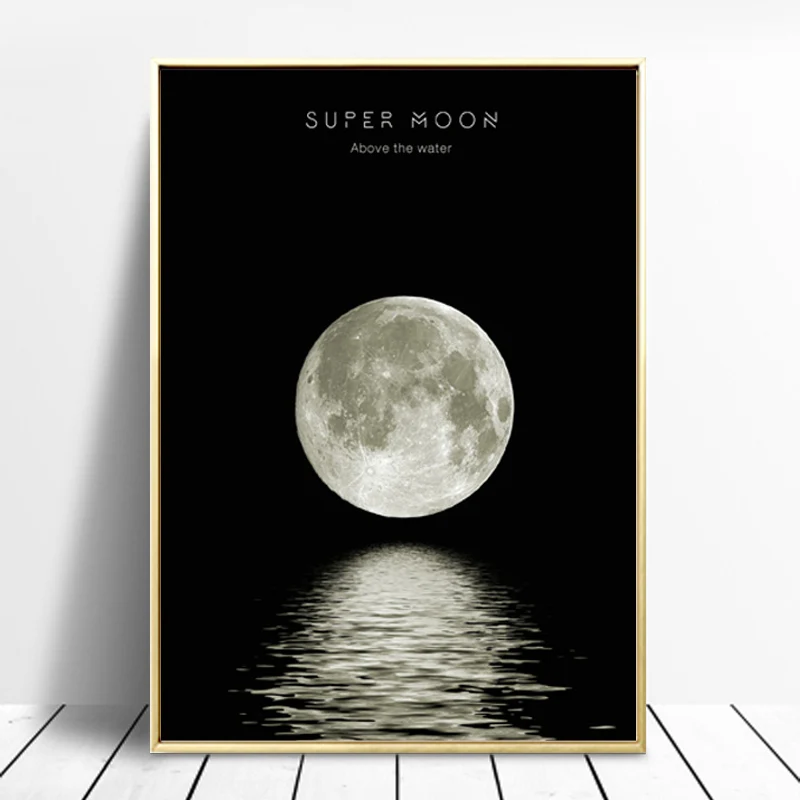 ZeroC Super Moon настенная Художественная печать и постер скандинавский холст