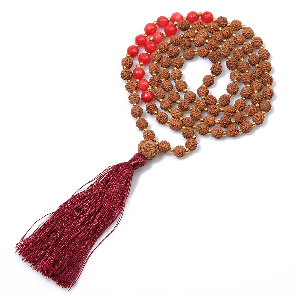 SHINUS BOHO женское модное ожерелье полудрагоценные камни Bodhi бусы из бисера ожерелья с подвесками и кисточками Femme ювелирные изделия для медитации