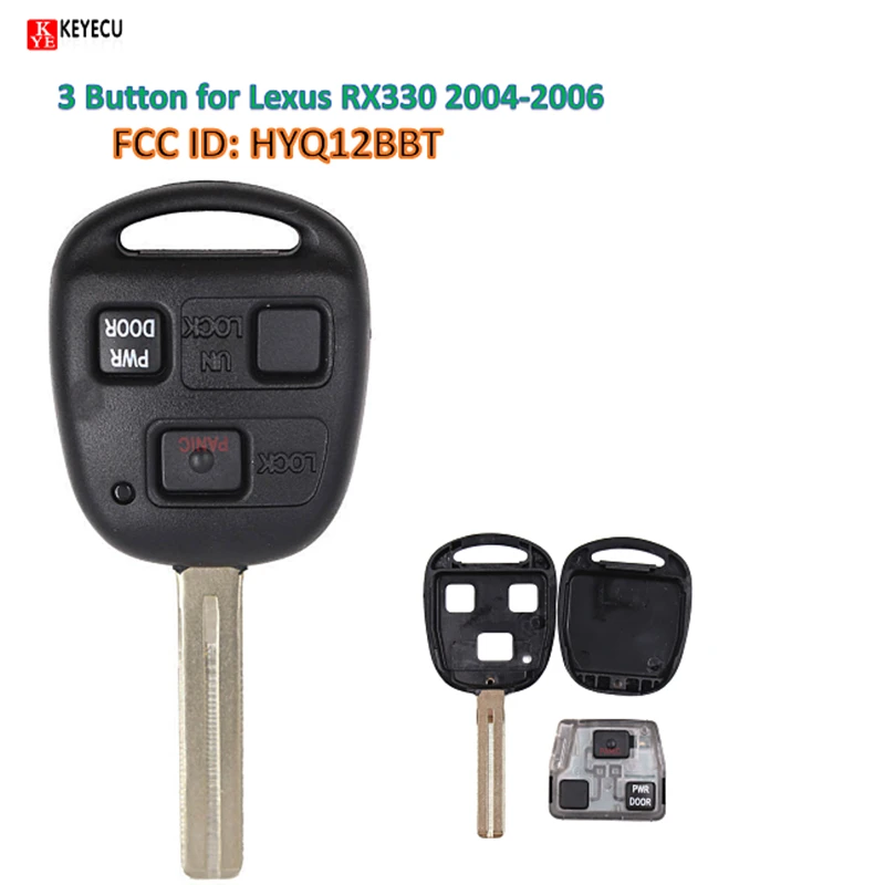 Дистанционный ключ брелок от машины Keyecu 3 кнопки для Lexus RX330 2004 2006 RX350 2007 2009 RX400h 2008