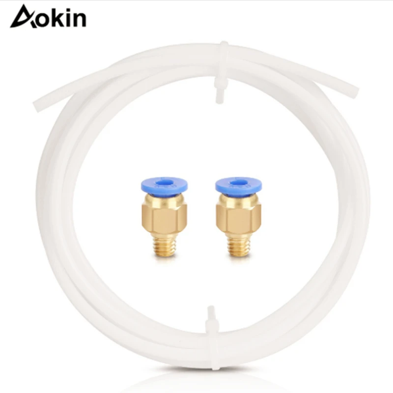 Aokin 2 м PTFE трубка 0 мм ID/4 OD + x PC4 M6 фитинги для 3D принтера RepRap Bowden Hotend 1 75 нить Детали | Отзывы и видеообзор