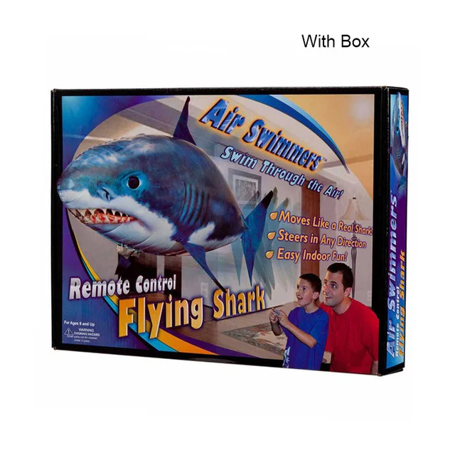 Shark with box Игрушки акулы с дистанционным управлением, воздушные плавательные рыбки, инфракрасные воздушные шары с дистанционным управлением, надувные радиоуправляемые летающие воздушные самолеты, детские игрушки - Цвет: Shark with box