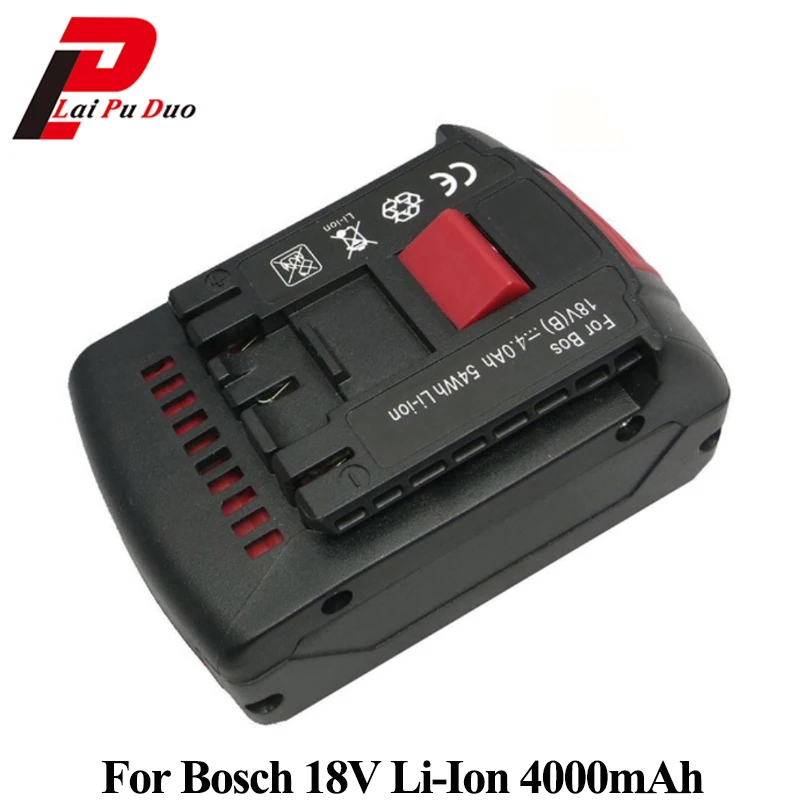 Для Bosch 18V 4000 мА/ч, литий-ионный аккумулятор Перезаряжаемые Мощность инструменты Батарея пакет Беспроводные для дрель Bosch BAT618 BAT609 3601H61S10 JSH180