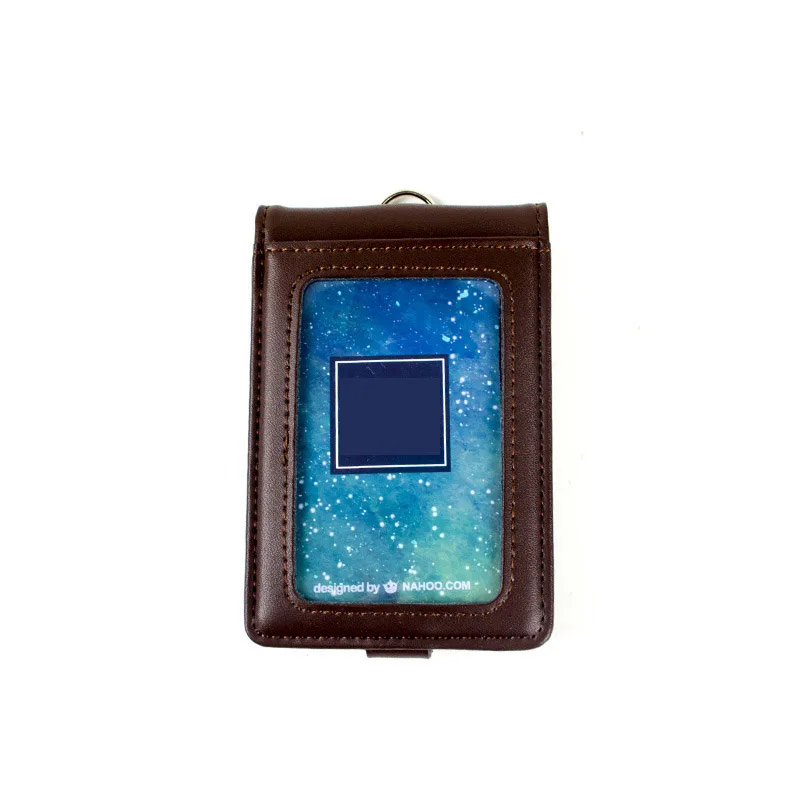 Deep Brown Vertical Nahoo вертикальный стильный держатель для ID из натуральной кожи, визитница, чехол, держатель для карт, ярлык для Id карты, ремешок, выдвижной ремешок - Цвет: Deep Brown Vertical