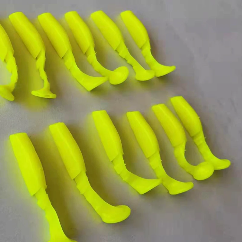 

ZXZ 7pcs Fishing Bait 70mm T tail Fishing Lure Soft Worm Shrimp Silicone bait Fish Crankbait Ocean Rock Fishing Tackle