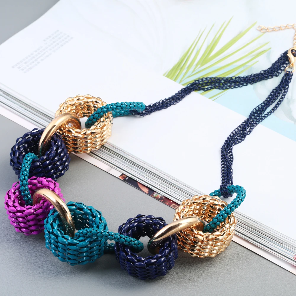 Женское и мужское винтажное ожерелье Collares из металлического сплава с круглой