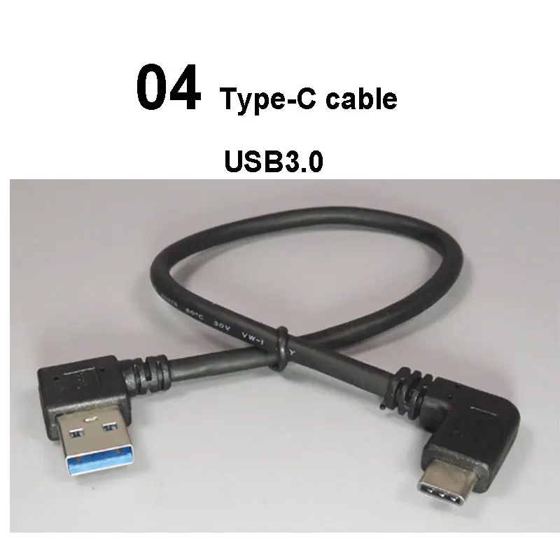 04 cable USB3.0 PCTONIC Тип изгиба-C USB кабель для мобильного телефона высокоскоростной USB3.0 штекер-угол USB-C Мужской адаптер питания 30 см для samsung huawei - Цвет: 04 cable USB3.0