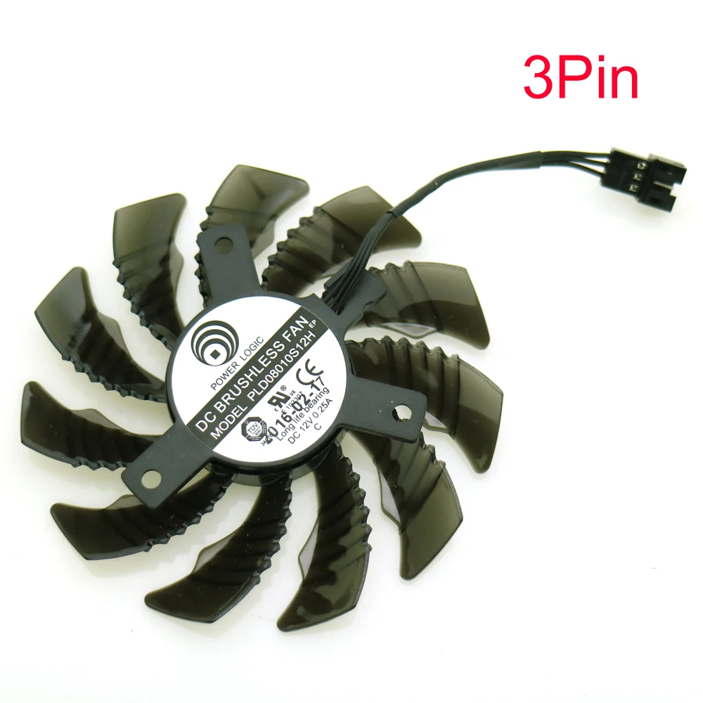 Вентилятор видеокарты PLD08010S12H 12 в 0 25 а 75 мм для Gigabyte|vga fan|75mm vga fanfan 3pin |
