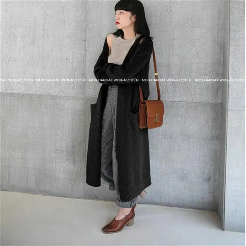 Женские Свитера и кардиганы новинка 2018 осенне зимний Свободный Вязаный Кардиган