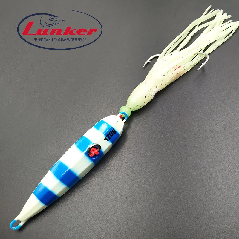 Lunker Inchiku 120 г 150 г Светящийся Металлический медленный джиг осьминог юбка Япония snapper grouper marlin jigging соленая вода Морская Лодка приманка - Цвет: Синий