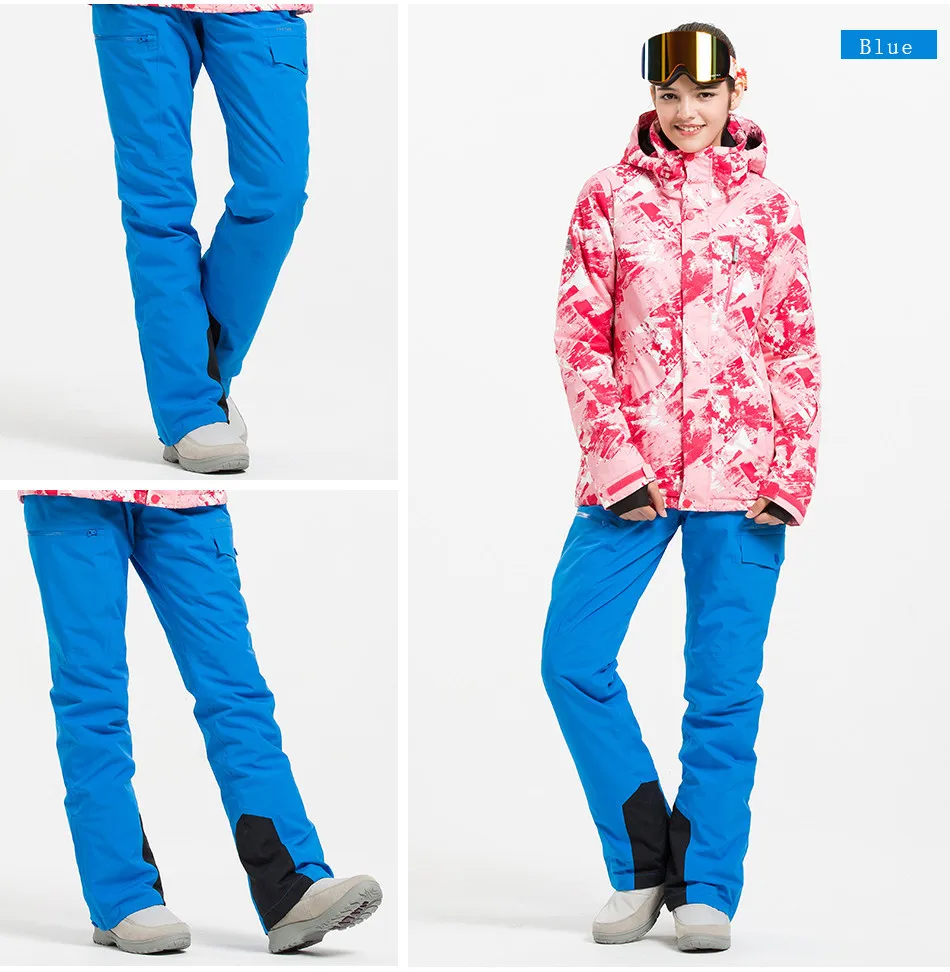 Extra Thick Ski Pant Overalls Warm Snow Sport Men Winter Trouser Women Skiing Suit Snowboard Outdoor Clothes Waterproof New
