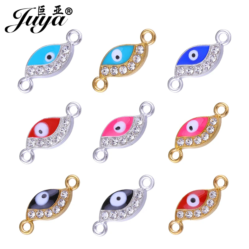 JUYA 15 шт./лот 9x22 мм модные соединители сглаза для шармов подвесок браслетов