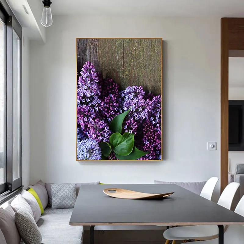 Nordic фиолетовые цветы сиреневый холсте моды картина печатный плакат HD Wall Art для