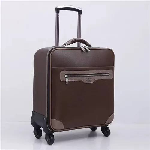 brown KLQDZMS модный роскошный мужской и женский чемодан на колесиках высокого качества Дорожный чемодан на колесиках - Цвет: brown