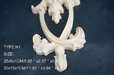 1 -25x6x1 см Дерево резной длинный Onlay аппликация Неокрашенная рамка дверь наклейка