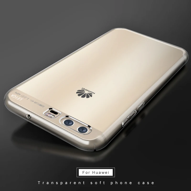 Чехлы на заднюю панель телефона для Huawei P10 / Lite Plus силиконовый тонкий прозрачный