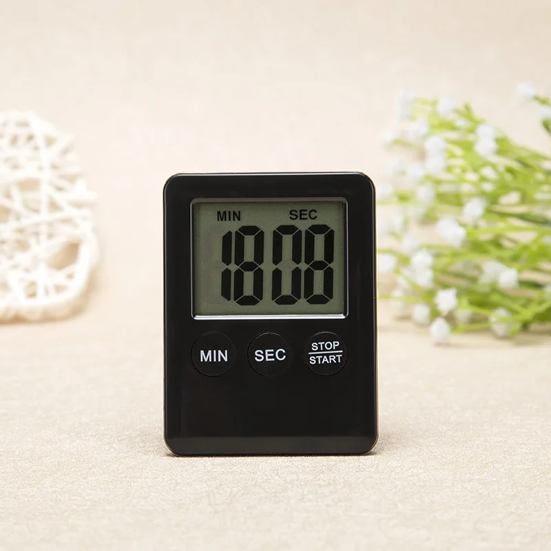 Новинка 1 шт 6 цветов супер тонкий lcd цифровой экран кухонный таймер квадратный кухонный будильник прямого и обратного счета магнитные часы