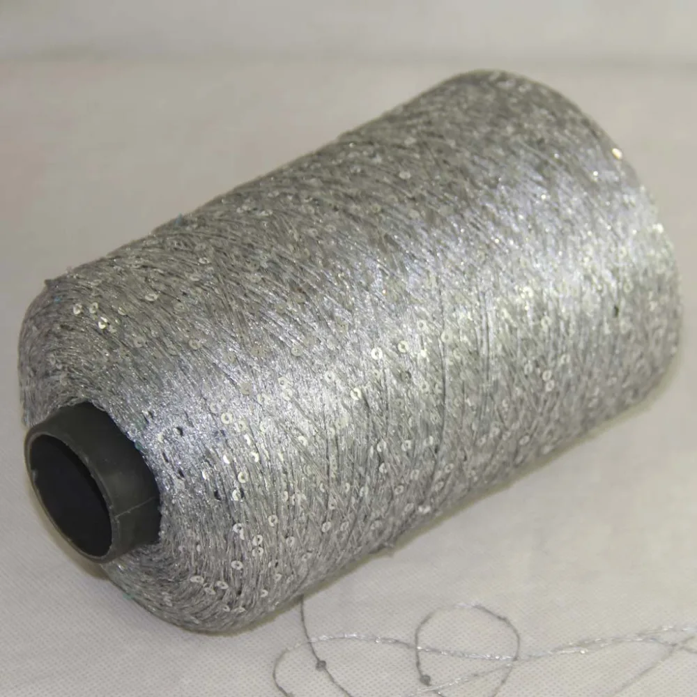 

about Sale Sales pitch 5cm diameter 3mm sequins hand-knitted crochet handmade yarn 550g Silver Gray 920-01-1