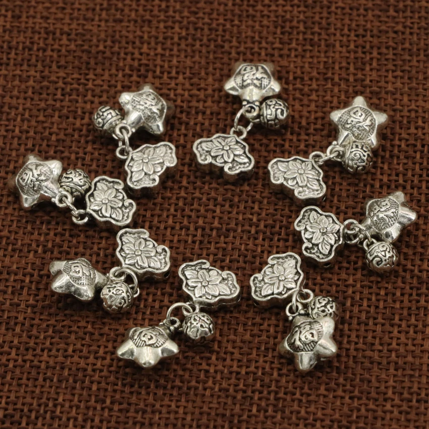 

Бусины-разделители, модные аксессуары, 10 шт., высокое качество, ассорти, Тибет, серебряный цвет, цветок, звезды, шар, форма, ювелирное изделие, B2539