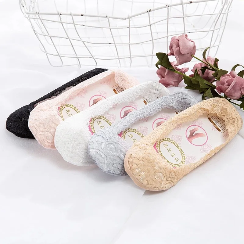 5 пар весна и лето новые женские кружевные носки для балеток с закрытым носком