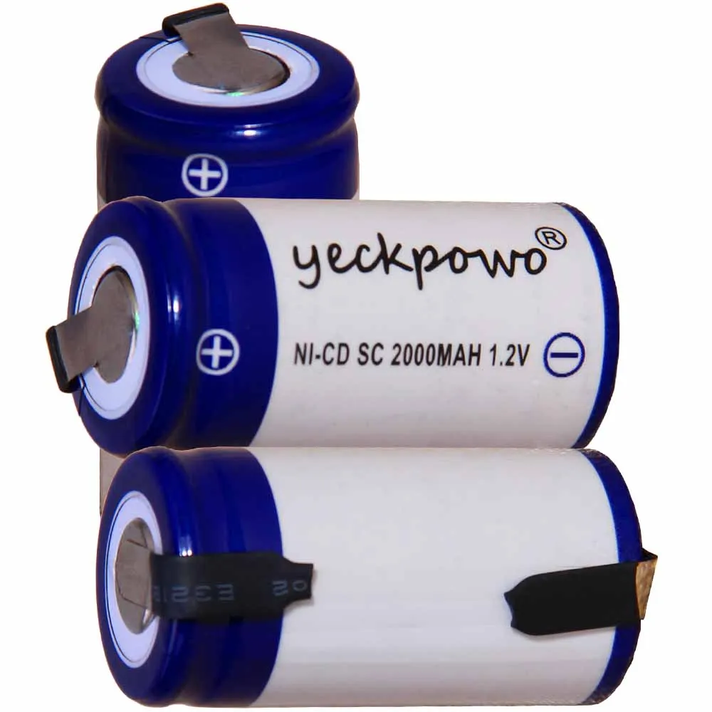 Самая низкая цена 3 шт аккумулятор SC 1 2 v батареи перезаряжаемые 2000 mAh nicd Батарея
