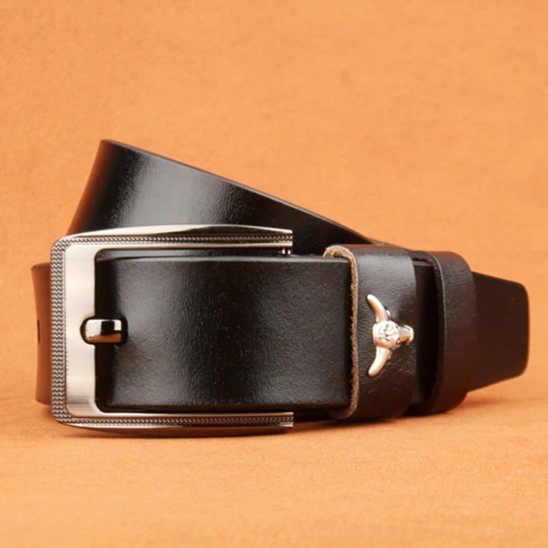 Винтажный Мужской ремень из натуральной кожи для брюк мужской с пряжкой на