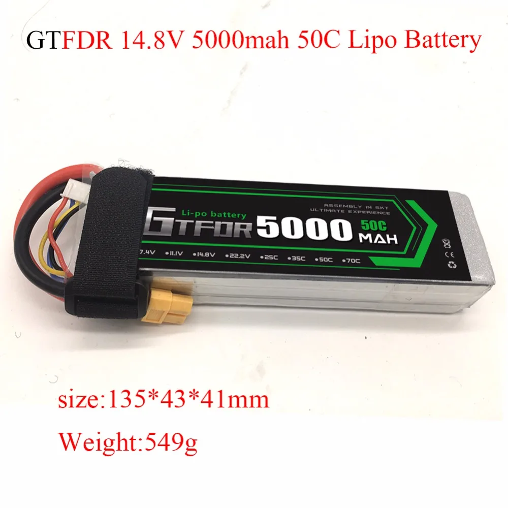 

GTFDR 14,8 V 4S 5000mAh 50C 100C RC LiPo Battery батареи для вертолета квадрокоптера лодки автомобиля Slash 4X4 Ultimate