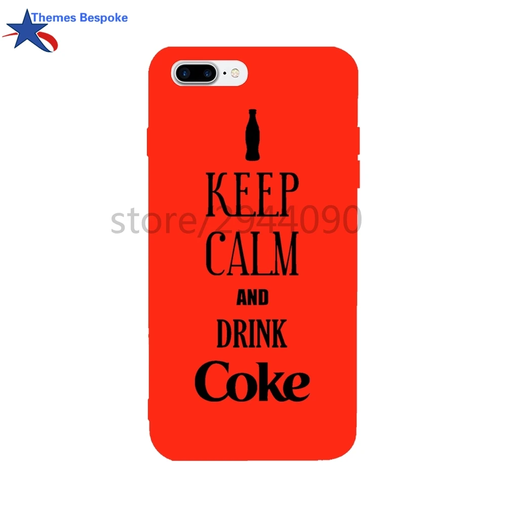 Сохранять спокойствие и пить Кокс Вернуться чехол для iPhone 6 6S X 8 плюс принт