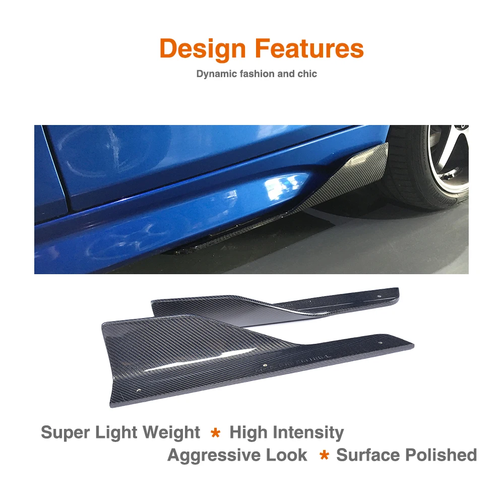 3 серии углеродное волокно автомобиля боковые юбки сплиттеры фартук закрылки для