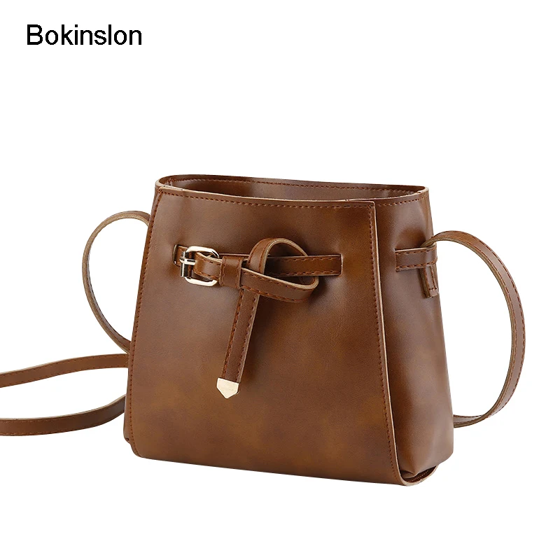 Bokinslon брендовые сумки для женщин из искусственной кожи однотонные женские