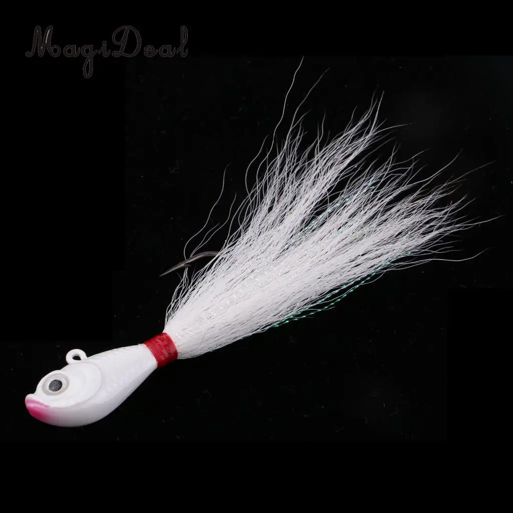 Bucktail Джиг, приманка для рыбалки, 3D глаза, морская пресноводная 42 г, приманка для серфинга, ловли окуня
