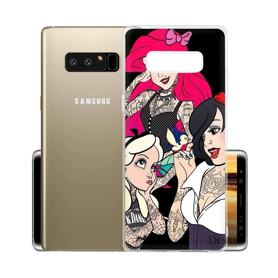 Чехол для samsung A10 A20 A30 A40 A50 A60 A70 A9 A7 A5 A6 A8 плюс Татуированная Алиса Ариэль Принцесса Жасмин мультяшный жёсткий ПК - Цвет: H9