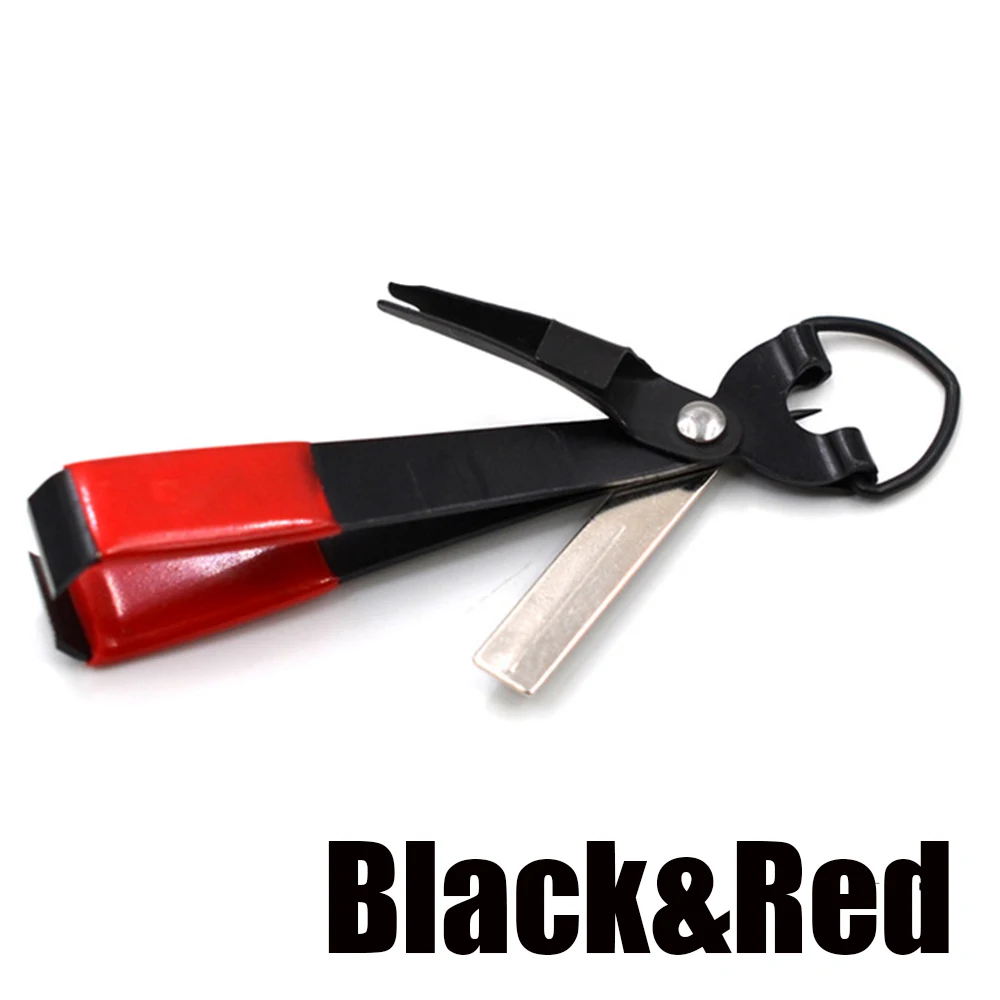 Black Red Быстрое завязывание узлов для рыбалки, инструмент для быстрой завязывания ногтей, инструмент для завязывания ногтей, леска, резак, кусачки, точилка для крючка, инструмент для завязывания мушек, рыболовные снасти - Цвет: Black Red