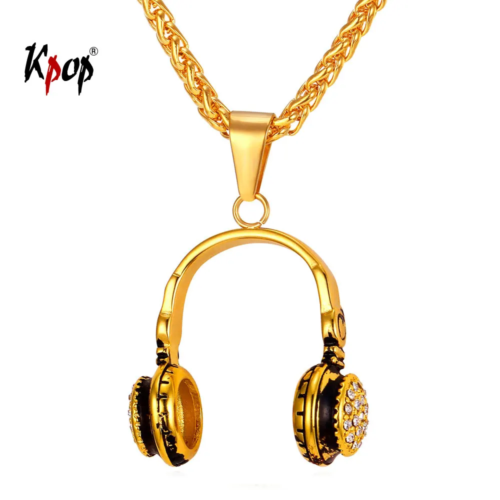 Kpop Ожерелье для наушников DJ музыка хип-хоп панк ювелирные изделия любовные