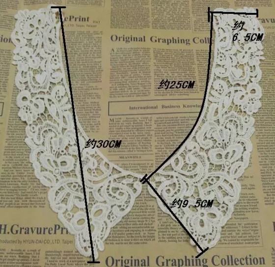 1 пара красивых кружевных воротников из 100% хлопка с бежевыми цветами аксессуары