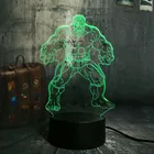 Халк Мститель Cool Super Hero RGB 3D светодиодный ночник, настольная лампа, разноцветная RGB лампа, Рождественский домашний декор, детские игрушки новинка