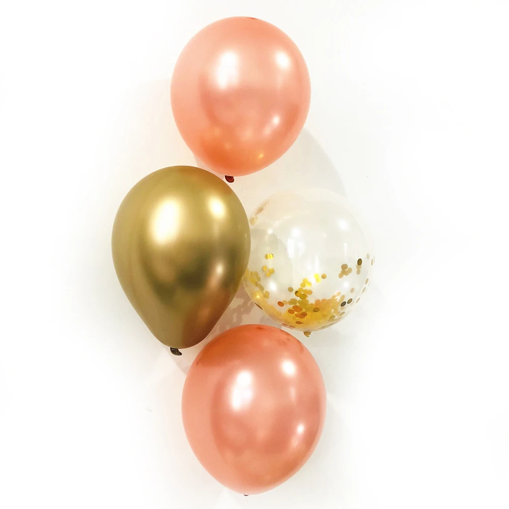 Воздушные шары декоративные из металлической фольги с конфетти для дня рождения