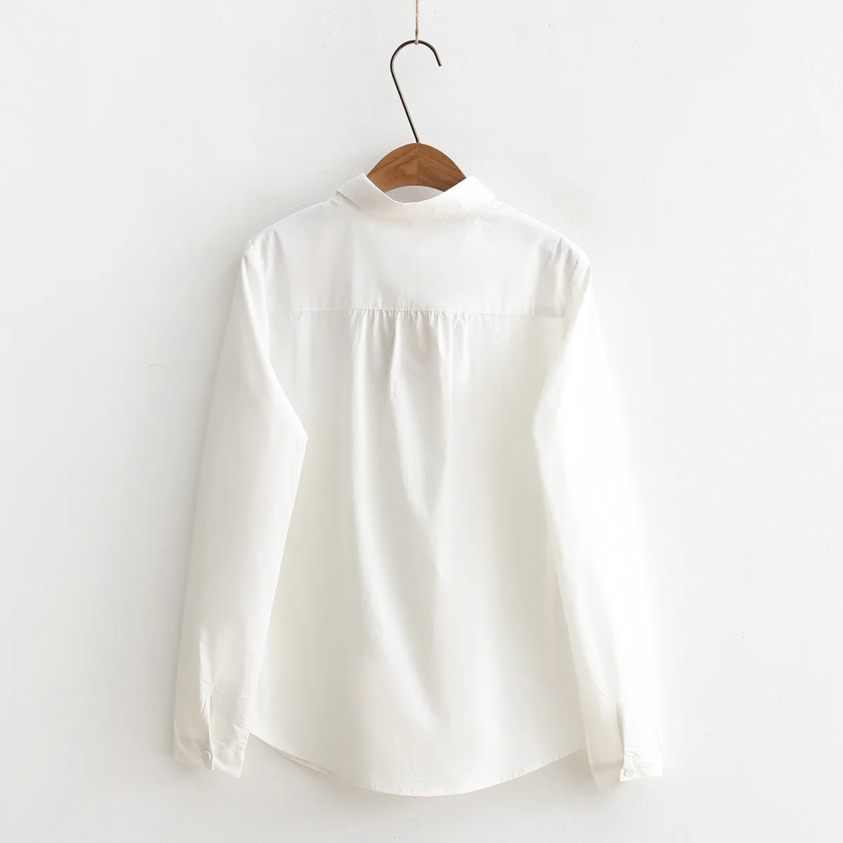 Женская белая блузка осенняя хлопковая Повседневная Блузка с цветочным принтом