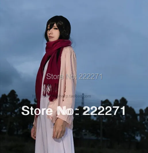 Бесплатная дорожка Атака Титанов Микаса Акерман Платье Аниме юбка + коад шарф