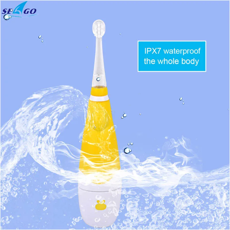 

Smart Waterproof Electric Toothbrush Sonic Battery Operated Electronic Teeth Brush Baby Children with extra heads wholesale P49