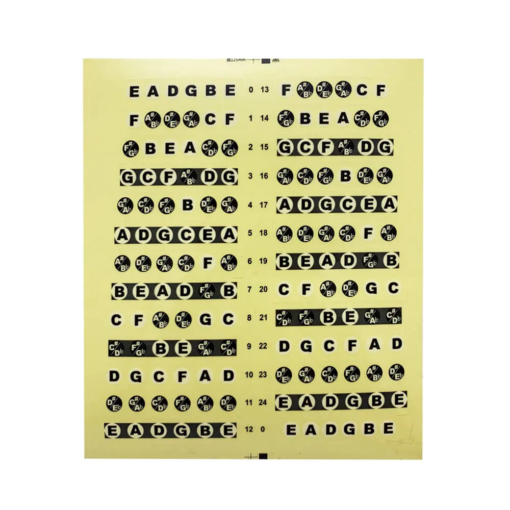 Оптовая продажа 50 шт. стикер акустический гриф электрогитары лады карта нот