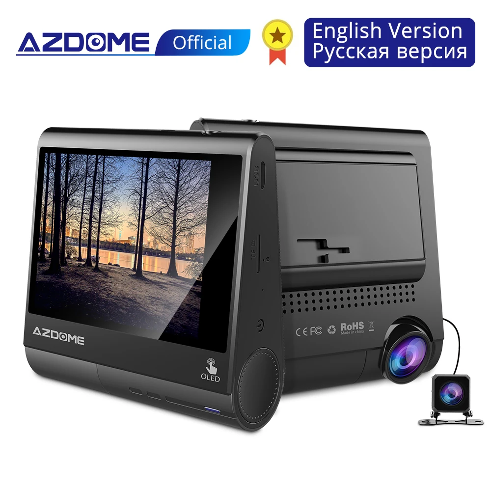 AZDOME M05 OLED экран Dash Cam 3 &quot1080P FHD Автомобильная камера с gps драйвер усталость