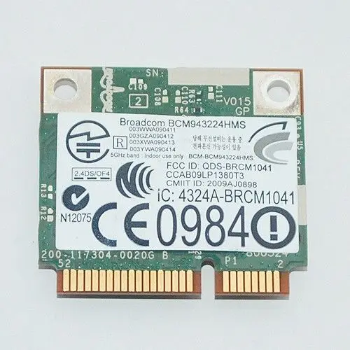 

DW1520 Dual band BCM943224HMS 300Mbps Wireless-N Wifi 802.11n Half Mini PCI-E Card For Dell WLAN Network 11z 1320 1370 1450 1569