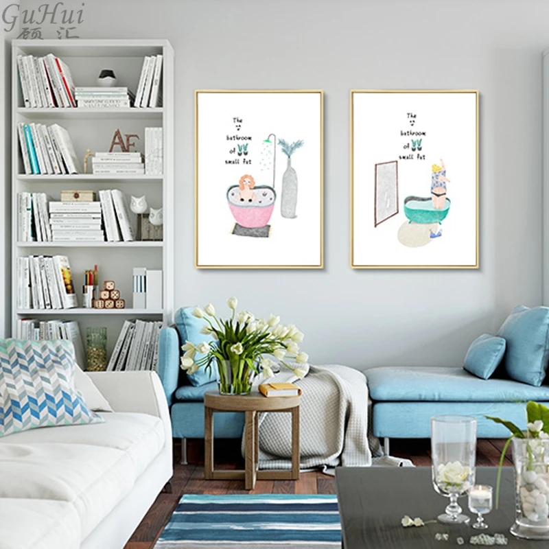 Картина на холсте с изображением зеленых растений в скандинавском