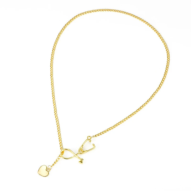 Женское Ожерелье чокер с сердцем модное медицинское ожерелье стетоскоп подвески